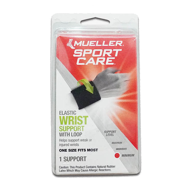 Mueller Supporto Per Polso Con Cinghia Elastica – Taglia Unica, Nero