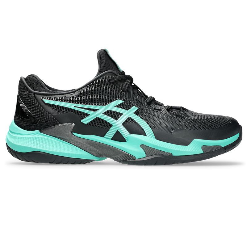 Asics Men's Court FF 3 Tennis Shoes Black and Aurora Green