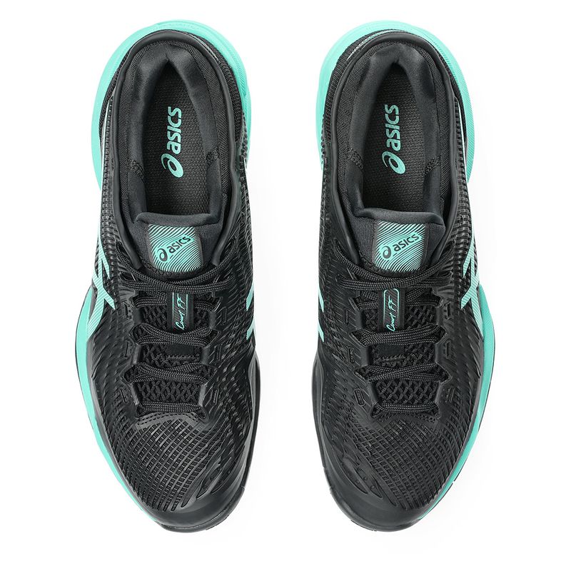 Asics Men's Court FF 3 Tennis Shoes Black and Aurora Green