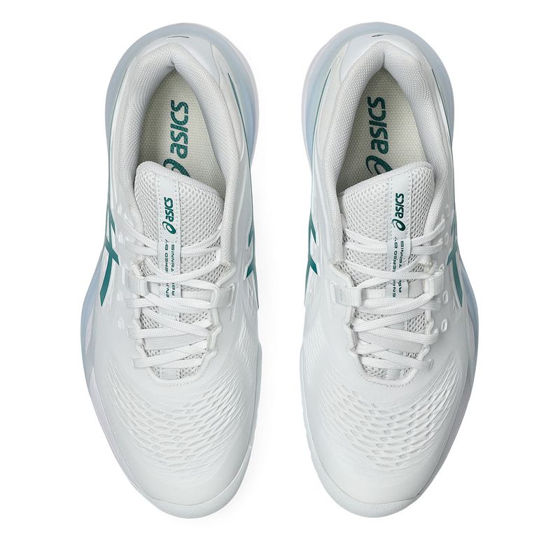 Asics Men's Gel Resolution X Tennis Shoes White and Pitch Green