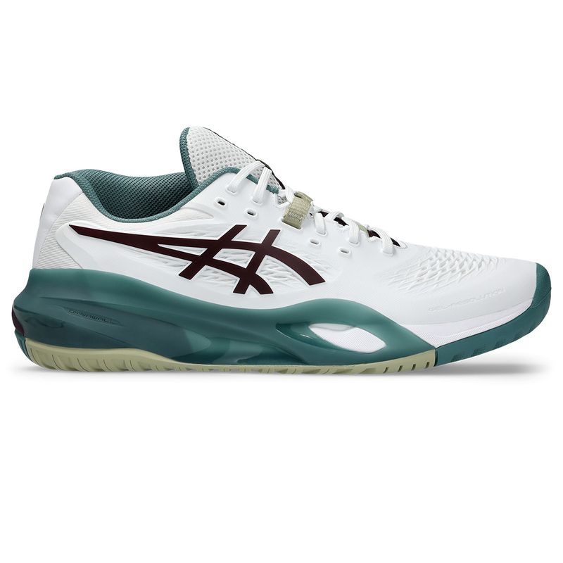 Asics Men's Gel Resolution X Tennis Shoes White and Dark Aubergine