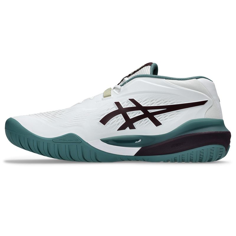 Asics Men's Gel Resolution X Tennis Shoes White and Dark Aubergine