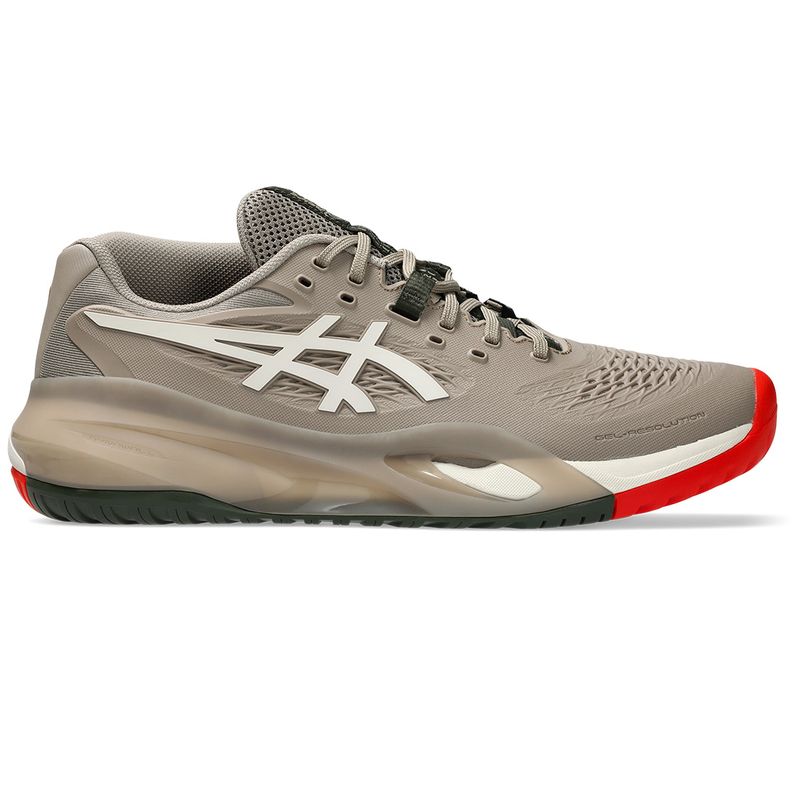 Asics Men's Gel Resolution X Tennis Shoes Greige and Soft Oat