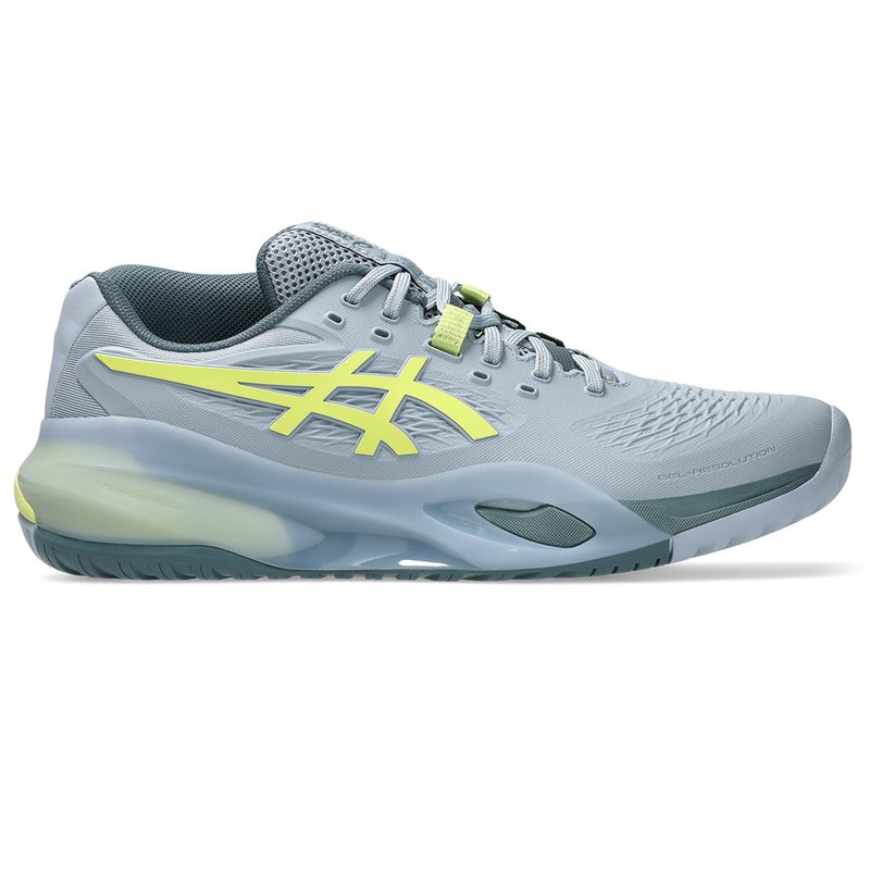 Asics Men's Gel Resolution X Tennis Shoes Grey Blue and Pistachio