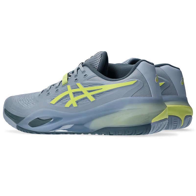 Asics Men's Gel Resolution X Tennis Shoes Grey Blue and Pistachio