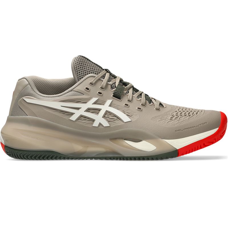 Asics Men's Gel Resolution X Clay Greige and Soft Oat