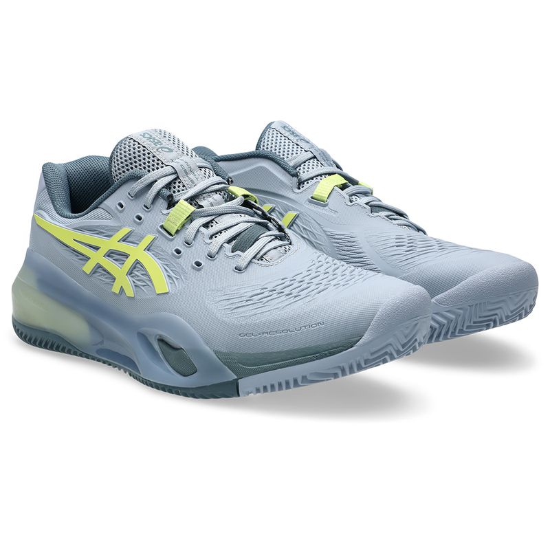 Asics Men's Gel Resolution X Clay Grey Blue and Pistachio