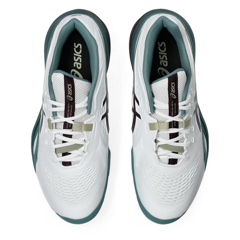 Asics Gel Resolution X Wide (2E) Men's Tennis Shoes White and Dark Aubergine