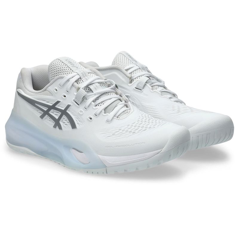 Asics Women Gel Resolution X Tennis Shoes White and Silver