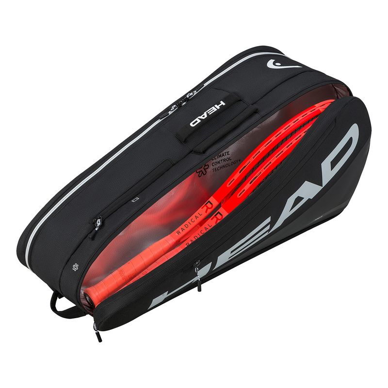 Head Tour M Tennis Racquets Bag 6 Pack Black