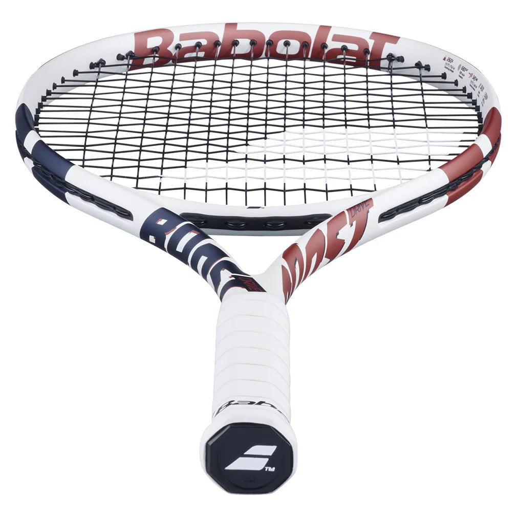Babolat Boost Drive Tennis Racquet White Blue Prestrung