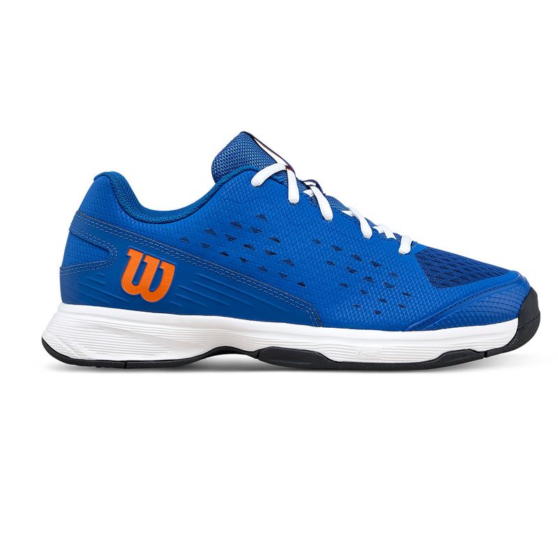 Wilson Rush Pro L Junior Tennis Shoe Deja Vu Blue and Orange Tiger