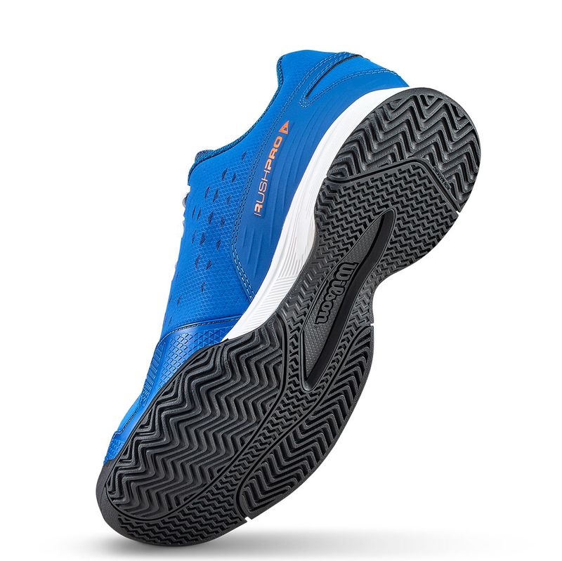 Wilson Rush Pro L Junior Tennis Shoe Deja Vu Blue and Orange Tiger