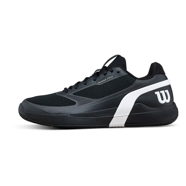 Wilson Men's Rush Pro 5 Tennis Shoes Black and White