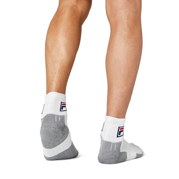 Fila Performance Quarter Crew Tennis Socks White Large
