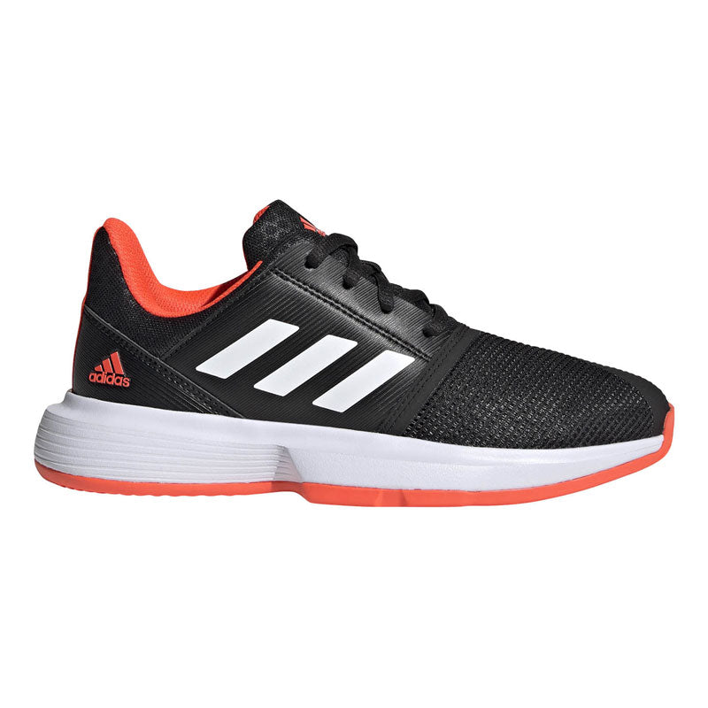 adidas CourtJam Junior Tennis Shoe Black Solar Red 1.5 adidas CourtJam Junior Tennis Shoe Black Solar Red 1.5