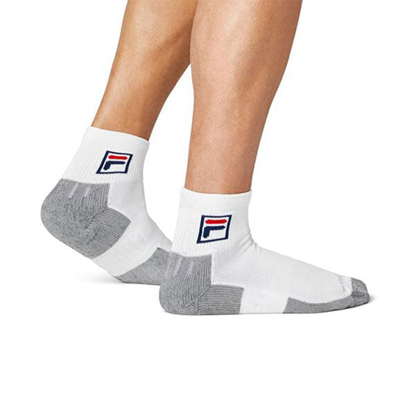 Fila Performance Quarter Crew Tennis Socks White Large