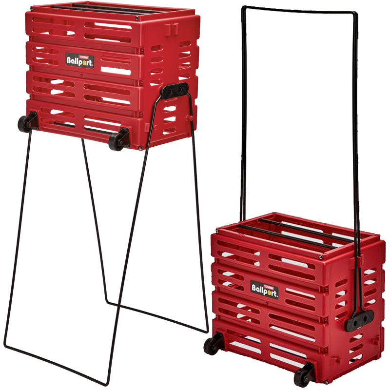 Tourna Ballport 80 Deluxe With Wheels Tennis Hopper - Red