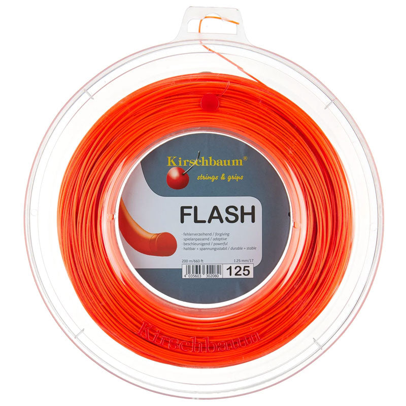 Kirschbaum Flash 17 Tennis String Orange Reel