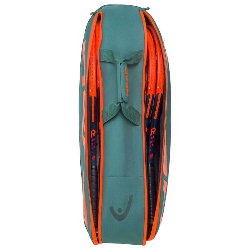 Head Pro Racquet M 6 Pack Tennis Bag Dark Cyan Orange
