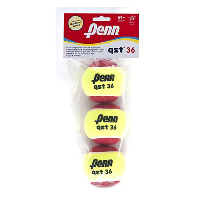 Penn QST 36 Low Compression Tennis Balls 3 Pack
