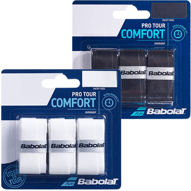 Babolat Pro Tour Tennis Overgrip 3 Pack White Black