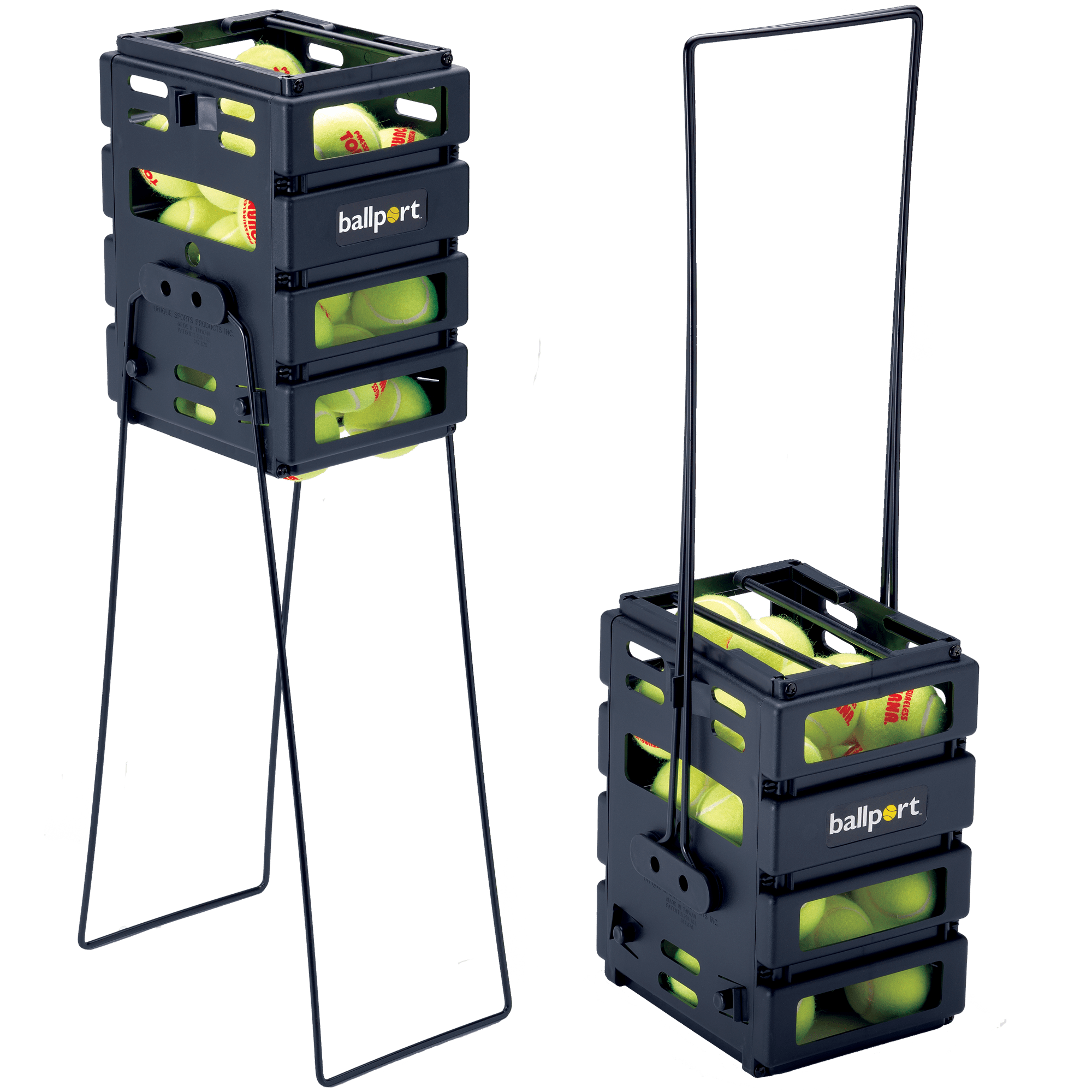 Tourna Ballport Mini Tennis Ball Basket - Black