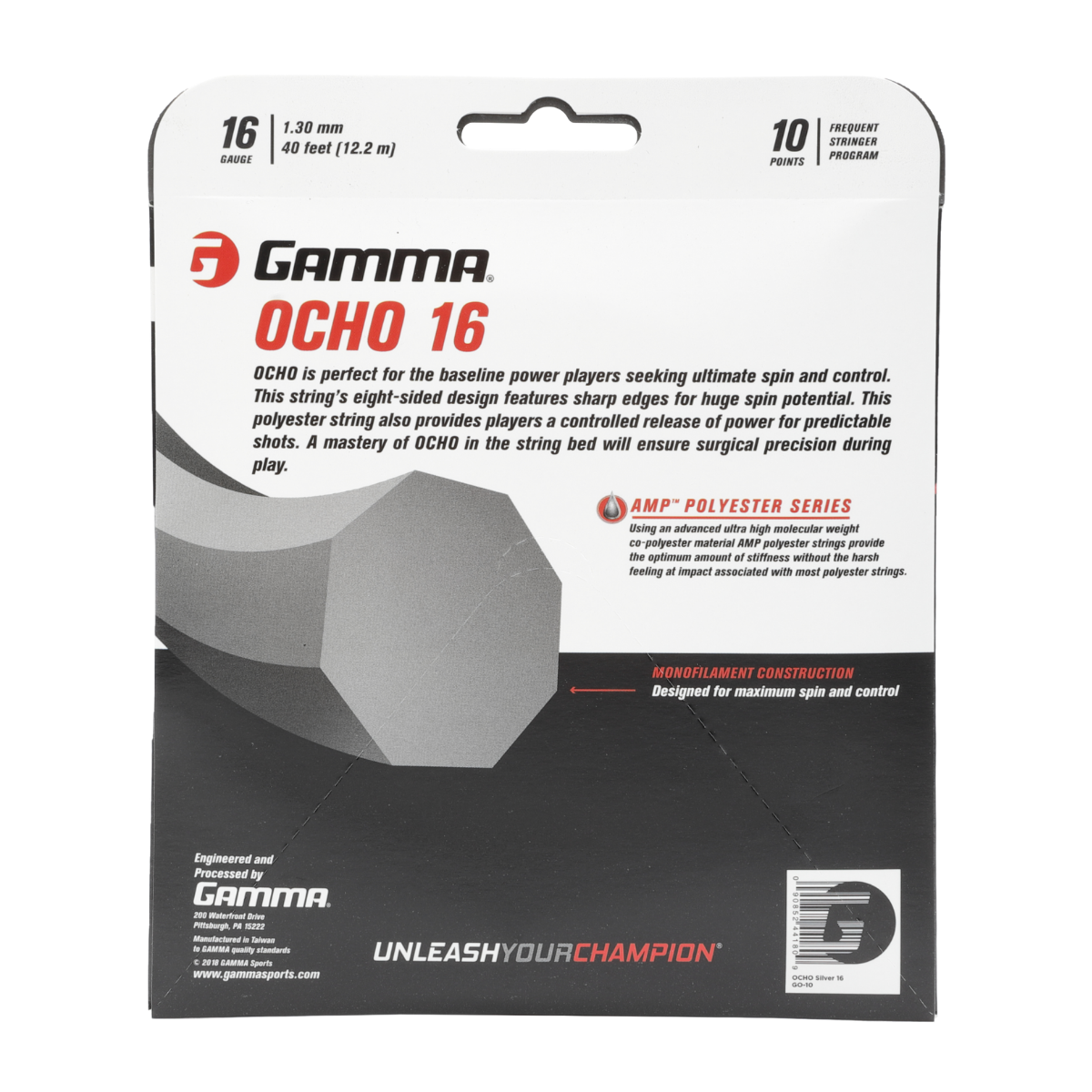 Gamma Ocho 16 Tennis String Silver