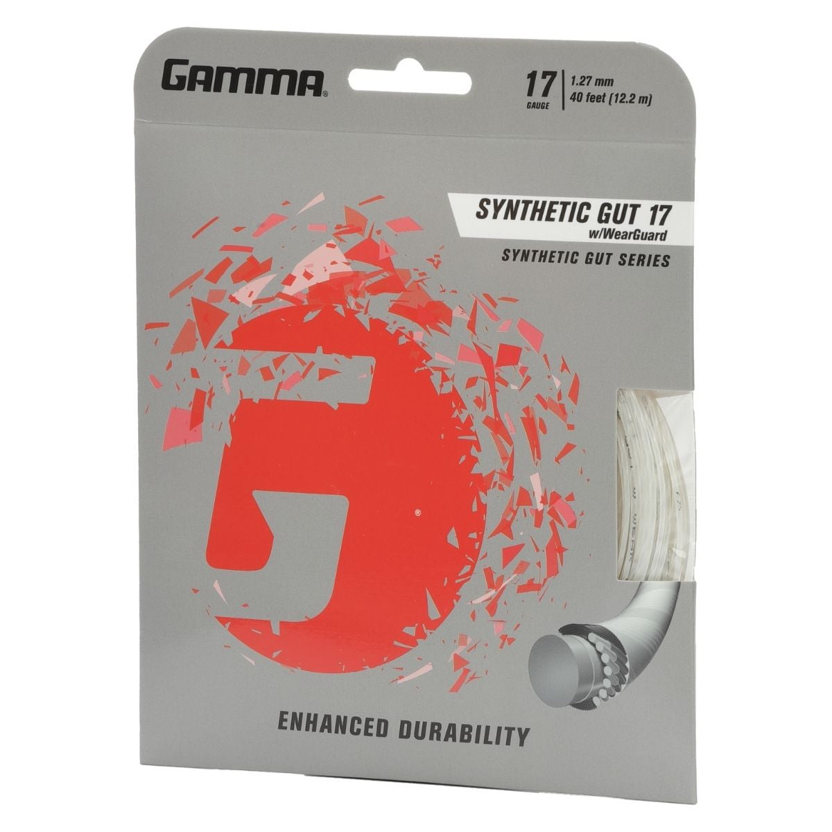 Gamma Synthetic Gut 17 Tennis String WearGuard Natural