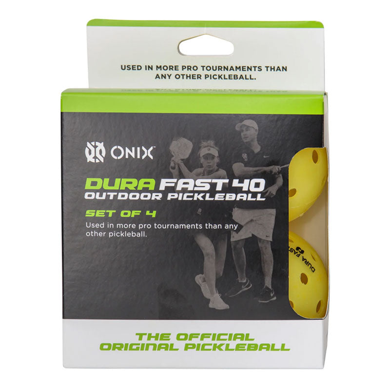 Oniox DuraFast 40 Outdoor Pickleball Balls 4 Pack Yellow