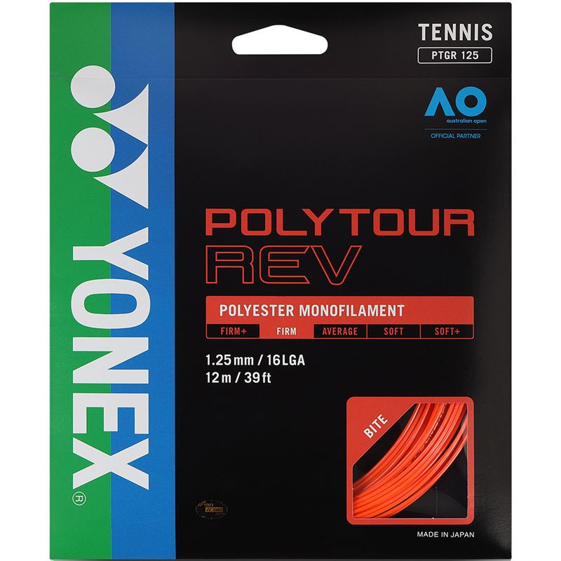 Yonex PolyTour REV 16L / 1.25 Tennis String Bright Orange