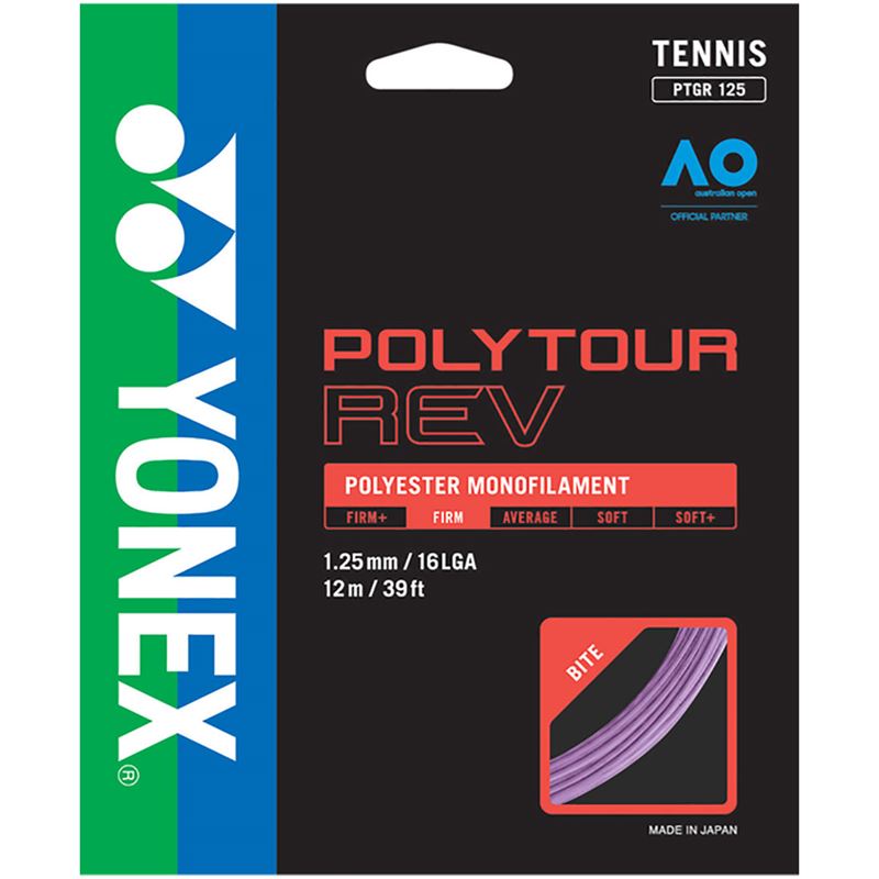Yonex PolyTour REV 16L / 1.25 Tennis String Purple | Ole Tennis