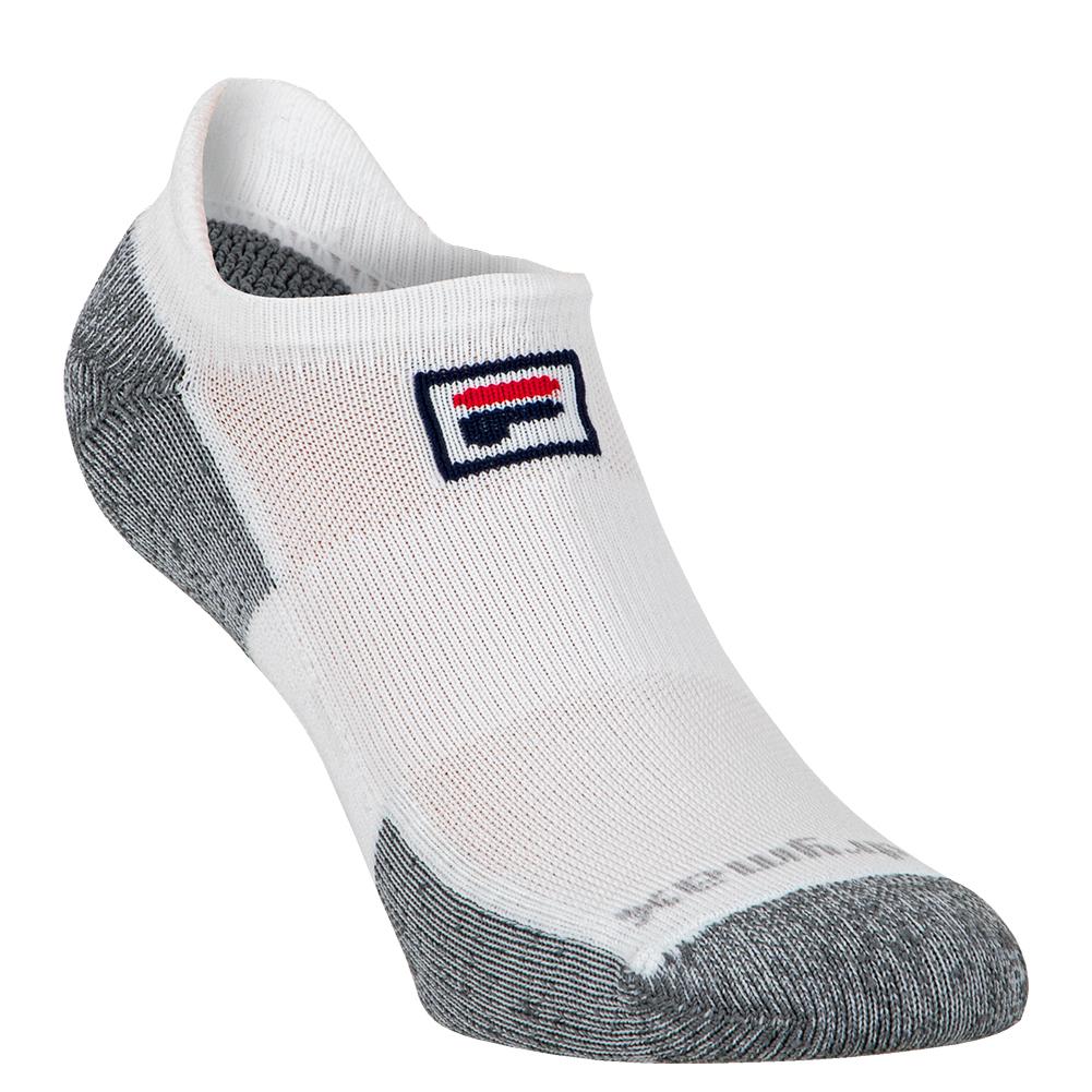 Fila Performance No Show Tab Tennis Socks White Large