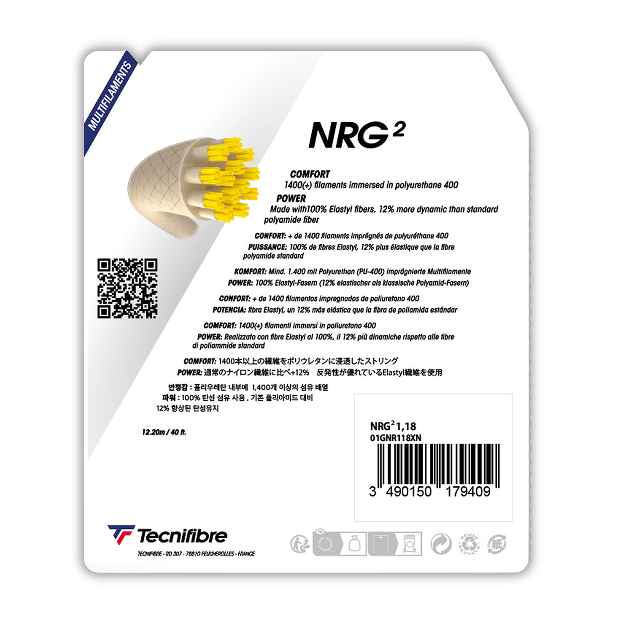 Tecnifibre NRG2 16 Tennis String