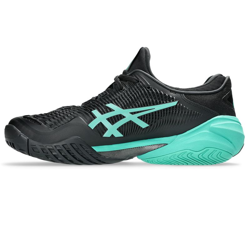 Asics Men's Court FF 3 Tennis Shoes Black and Aurora Green