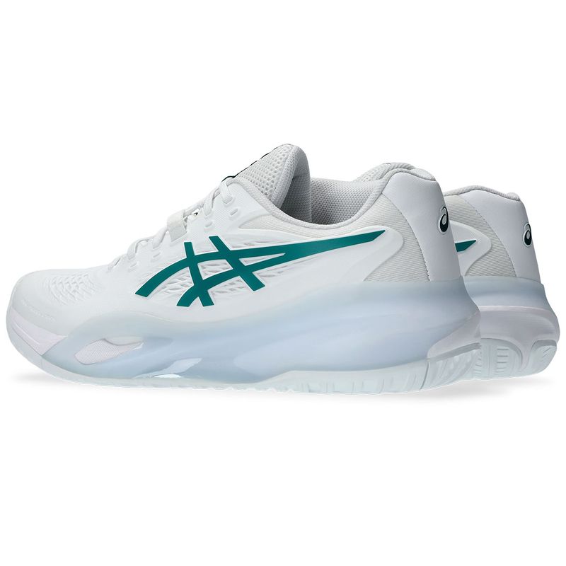 Asics Men's Gel Resolution X Tennis Shoes White and Pitch Green