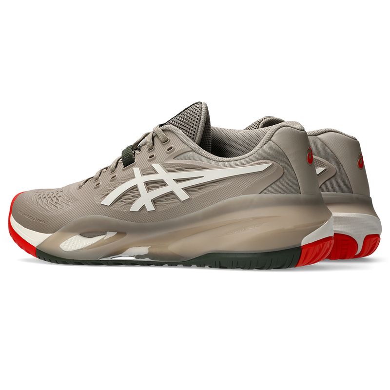 Asics Men's Gel Resolution X Tennis Shoes Greige and Soft Oat