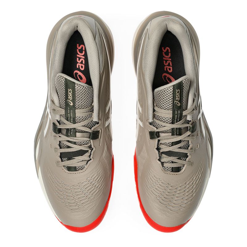 Asics Men's Gel Resolution X Tennis Shoes Greige and Soft Oat
