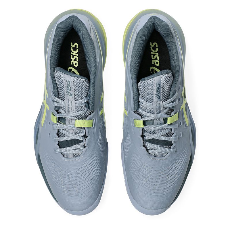 Asics Men's Gel Resolution X Tennis Shoes Grey Blue and Pistachio