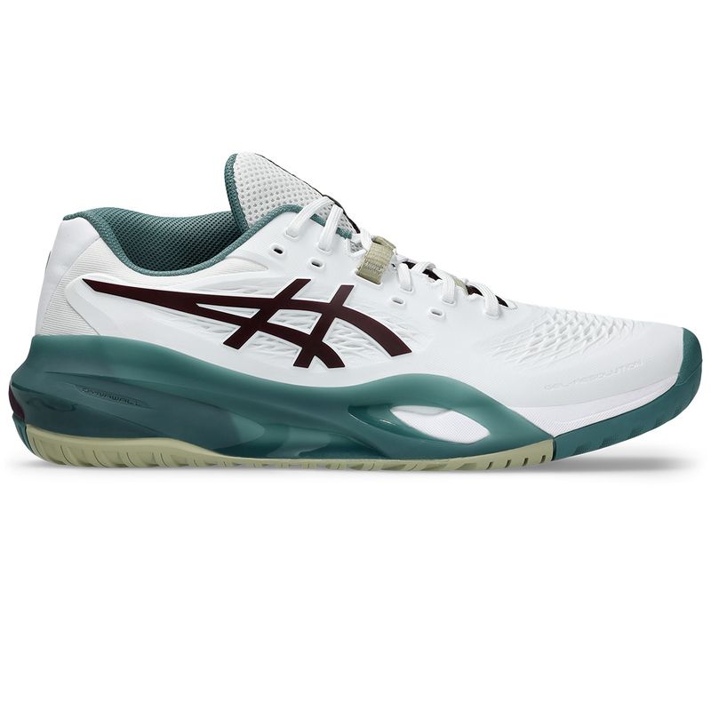 Asics Gel Resolution X Wide (2E) Men's Tennis Shoes White and Dark Aubergine