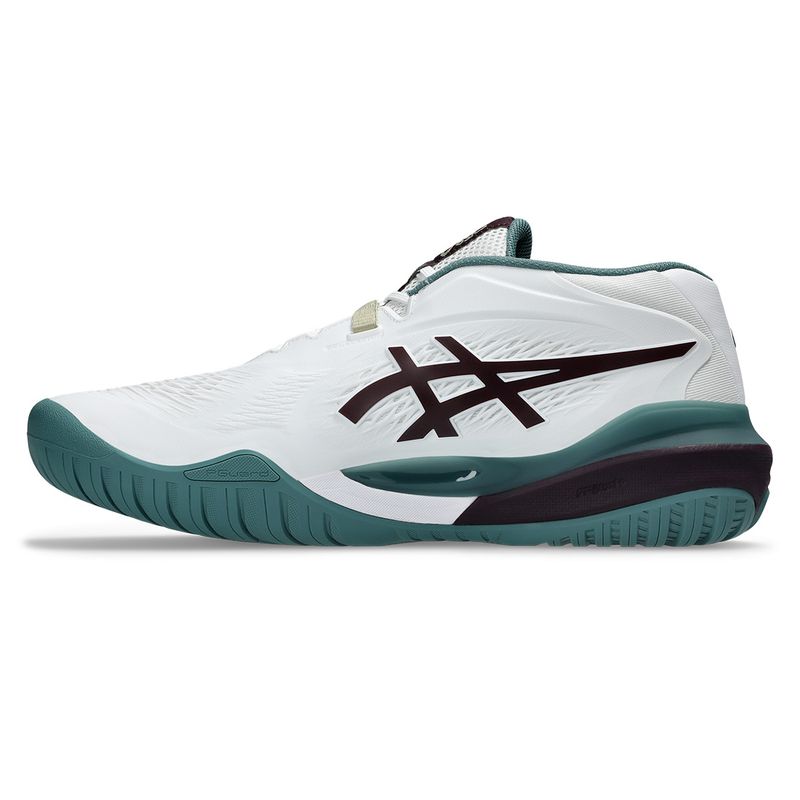 Asics Gel Resolution X Wide (2E) Men's Tennis Shoes White and Dark Aubergine