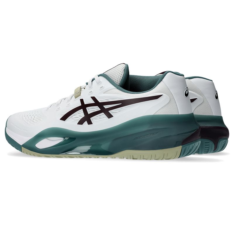 Asics Gel Resolution X Wide (2E) Men's Tennis Shoes White and Dark Aubergine