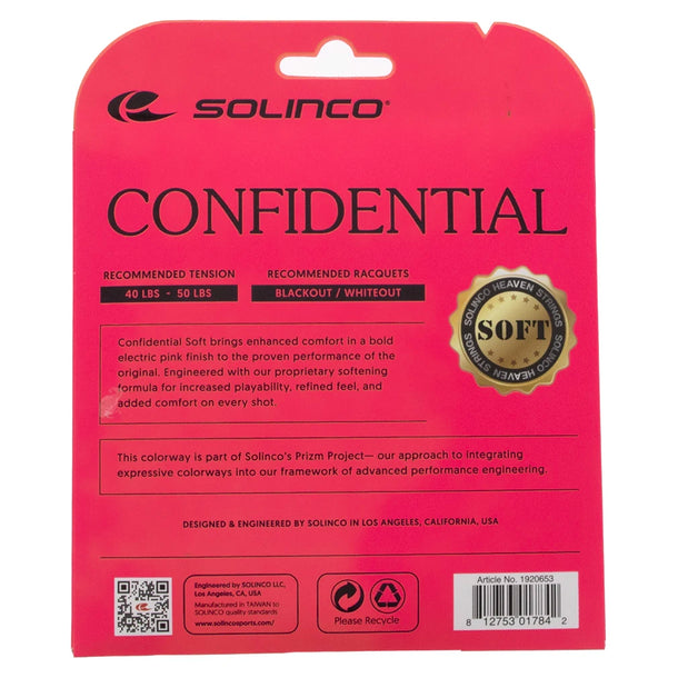 Solinco Confidential Soft 18 Pink Tennis String