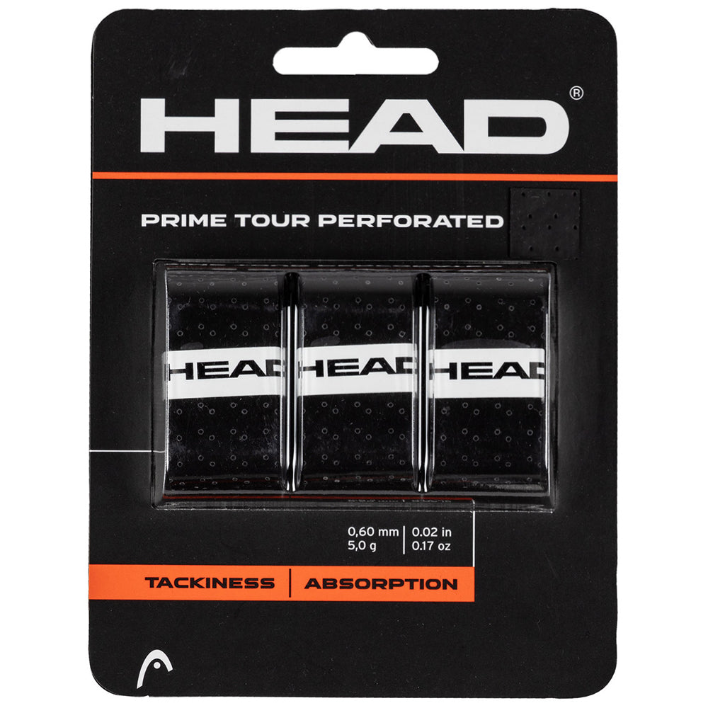 Head Prime Tour Perforated Tennis Overgrips Black