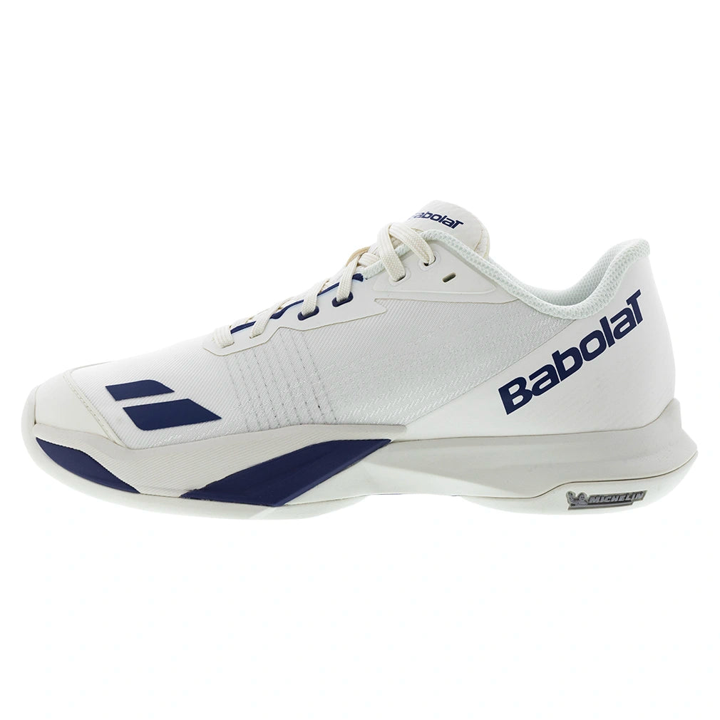 Babolat Jet Mach 4 All Court Men Tennis Shoes Cream and Dark Blue