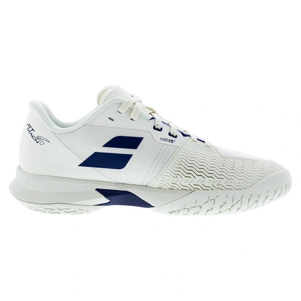 Babolat Jet Mach 4 All Court Men Tennis Shoes Cream and Dark Blue