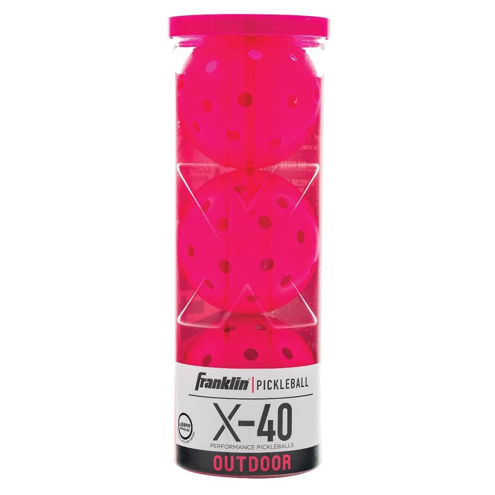 Franklin X-40 Performance Outdoor Pickleballs Balls 3 Pack Pink