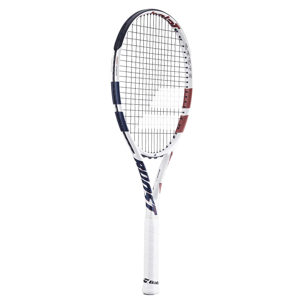 Babolat Boost Drive Tennis Racquet White Blue Prestrung