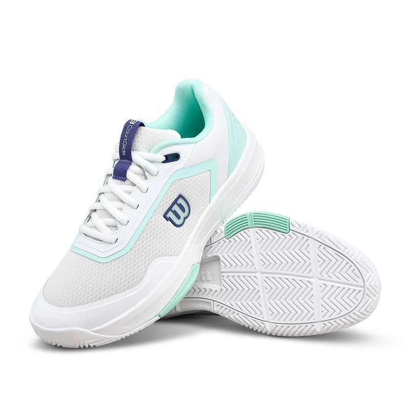 Wilson Women's CourtGlide Tennis Shoes White and Bay