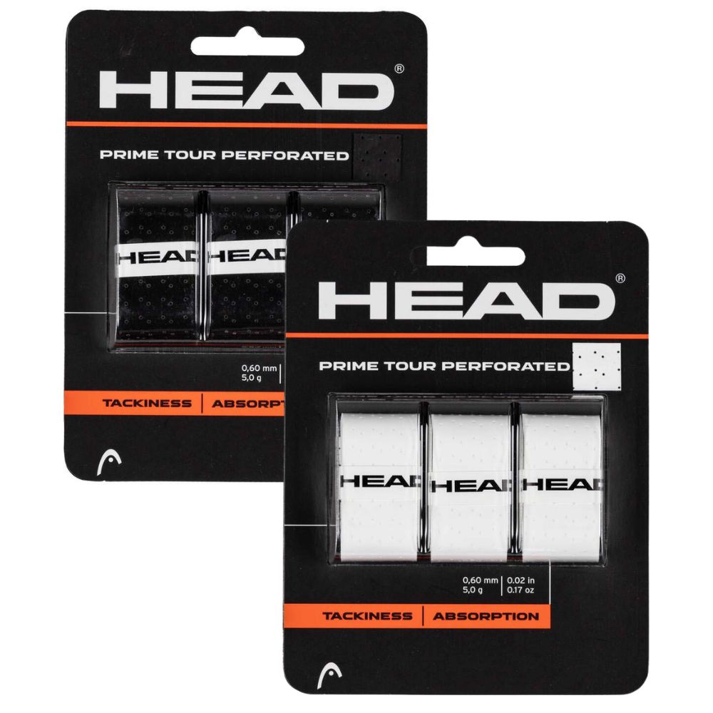 Head Prime Tour Perforated Tennis Overgrips - 3 Pack